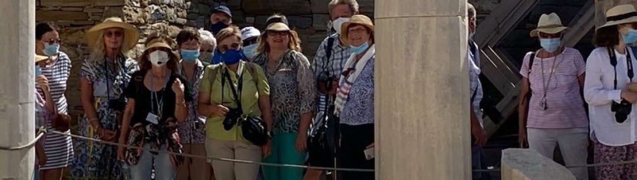 Giving a tour in Delos